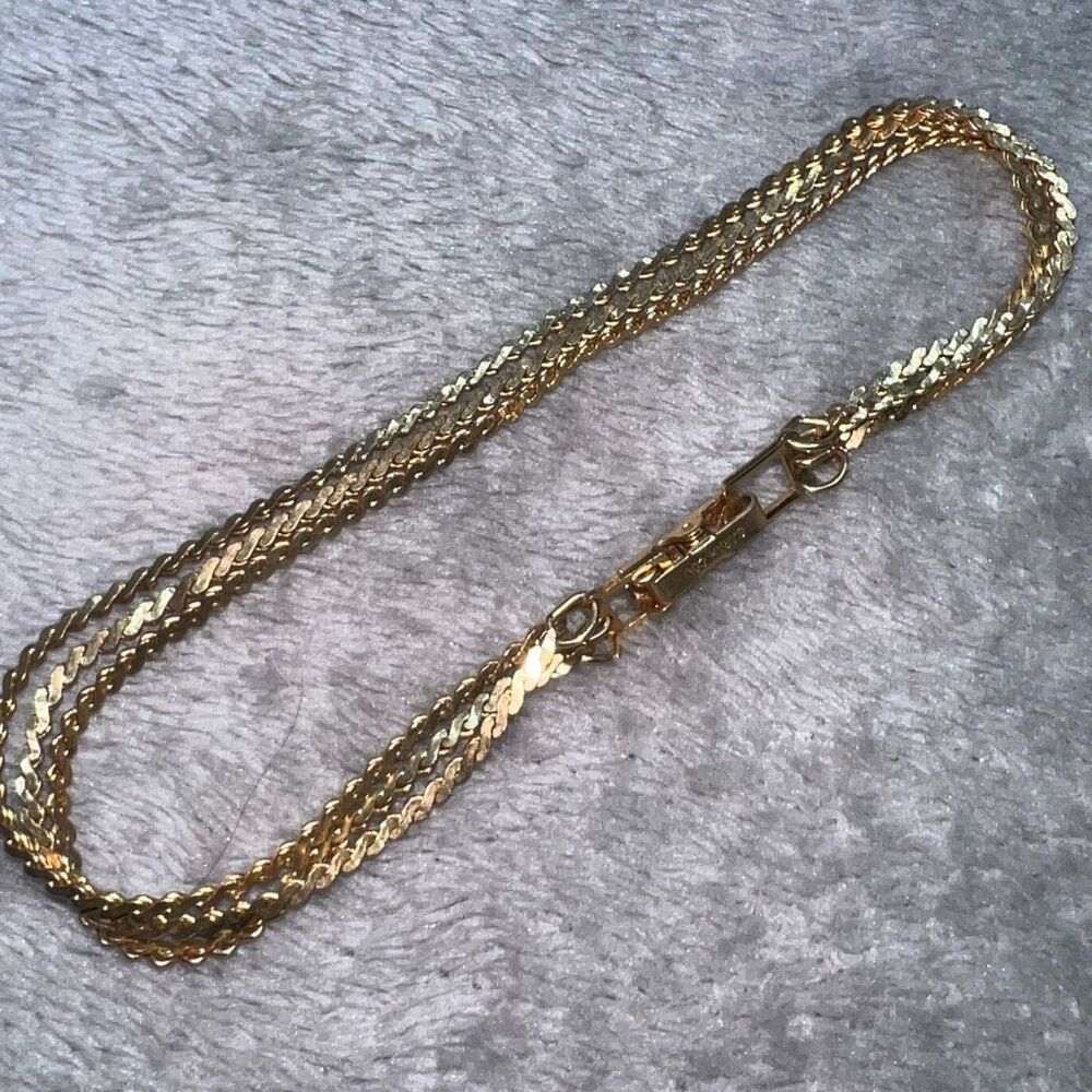 Sarah Coventry Vintage, Minimalist Triple Strand Serpentine Chain Bracelet